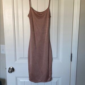 Sleek Rose Gold Slip Dress